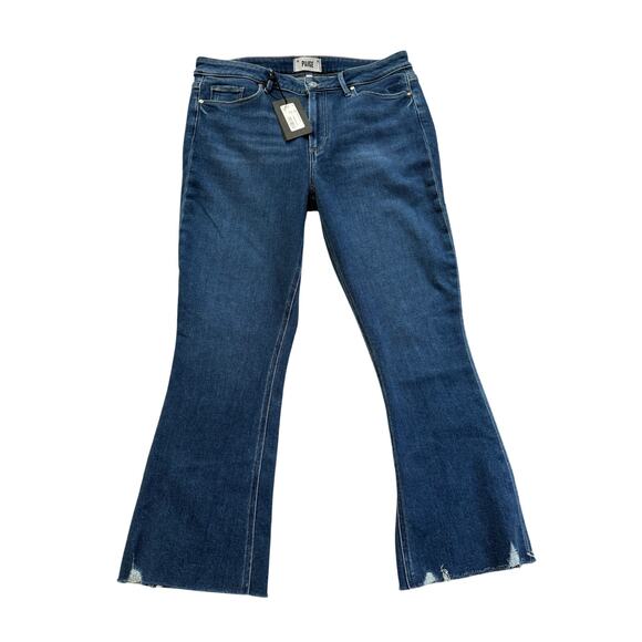 New Paige Jeans Women's 32 Colette Crop Flare in Wonderwall Raw Live Hem - Picture 8 of 8